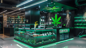 Conception Personnalisée de Décoration Intérieure de Boutique de Fumée Moderne, Vitrine d'Exposition pour Magasin de Cannabis, Accessoires et Mobilier de Salle d'Exposition pour Boutique de Fumée - Product Image 2