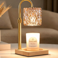 Lampe chauffe-bougie en bois de caoutchouc massif, diffuseur d'arômes, lampe de table décorative, accessoire universel pour base de lampe