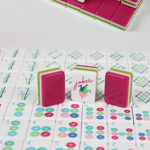 Custom Women Lady Miss Darling Two Tone Layer Acrylic Pink Pearlescent Mah Jong <strong>Majong</strong> Pearl American Mahjong Tile <strong>Set</strong> - Product Image 3
