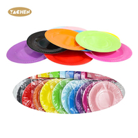 YACHEN 10 pièces/sac Assiettes en papier jetables écologiques et durables de 7 pouces, diverses couleurs, rondes, pour fournitures de fête pour enfants