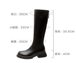 Nuovi <span class=keywords><strong>Stivali</strong></span> Alti da <span class=keywords><strong>Donna</strong></span> in Vera <span class=keywords><strong>Pelle</strong></span> Stile Autunno/Inverno con Fibbie Dorate, Suola Spessa in Gomma, Colore Marrone, Effetto Snellente per Equitazione - Product Image 5