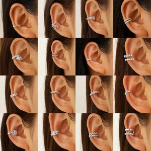 Boucles d'oreilles en forme de X en cristal, à clipser, sans perçage, en zircone cubique, pour femmes - Product Image 4