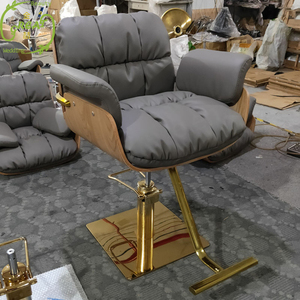 Grande usine beauté bonne qualité Salon de manucure Spa luxe or confortable nouveau style chaise de barbier - Product Image 4