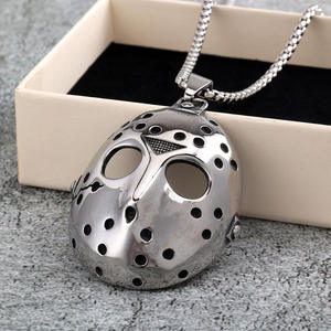 Collier avec pendentif en acier inoxydable Jason Mask pour hommes, bijoux à la mode, cadeau - Product Image 2