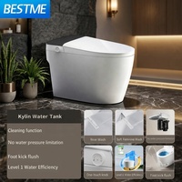 Bidet intelligent sans électricité, toilette intelligente sans alimentation électrique, réservoir dissimulé, WC à siphon en S, toilette bidet mécanique non électrique