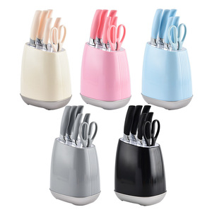 7 Pieces Kitchen Knife Set with <b>Block</b> 3Cr13 Stainless Steel Cutlery Set PP Ergonomic Handle Chef's knife fruit knife - Product Image 2