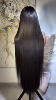 Perruques bouclées vierges brutes non traitées en cheveux humains naturels vietnamiens et birmans, avec frontale HD transparente sans colle, cheveux péruviens