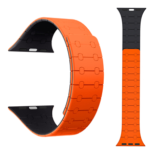 CM - Bracelet magnétique de dernière génération en silicone bicolore pour <span class=keywords><strong>Apple</strong></span> <span class=keywords><strong>Watch</strong></span> Series Ultra 8 <span class=keywords><strong>7</strong></span> 6 5 4 3 SE 49 45 44 - Product Image 1