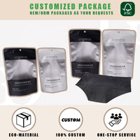 Culotte menstruelle post-partum en coton noir à 4 couches, grande taille, lavable, anti-fuite, avec dentelle et volants floraux pour femme
