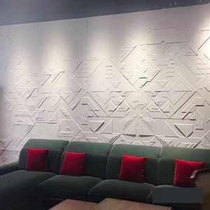 Cao cấp tùy chỉnh nhà nội thất kết thúc PVC GỖ PHÒNG KHÁCH TV nền tường Hội Đồng Quản trị phòng ngủ dập nổi chạm khắc <span class=keywords><strong>3D</strong></span> nghệ thuật tấm Tường - Product Image 4