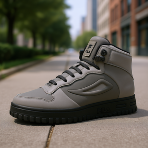 Fila Vicarious-Lx Baskets pour hommes, grises, en PU, avec doublure en mesh, à lacets, chaussures de marche sportives, toutes saisons, style décontracté - Product Image 2