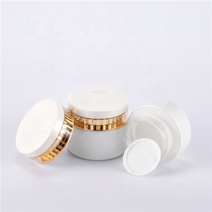 Flacon en verre vide de <span class=keywords><strong>luxe</strong></span> pour sérum de soin, avec couvercle à vis en acrylique or blanc et accents dorés, 30g 50g 40ml 100ml 120ml, pour cosmétiques - Product Image 5