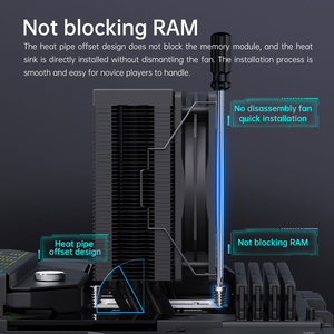 Pupazzo di neve recentemente lanciato ventola <span class=keywords><strong>cpu</strong></span> tower LGA1851 <span class=keywords><strong>CPU</strong></span> Cooler 5 Heatpipes <span class=keywords><strong>CPU</strong></span> aria ventola di raffreddamento per <span class=keywords><strong>Computer</strong></span> Gamer - Product Image 4