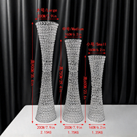 Vase à fleurs trompette en cristal doré et argenté, centre de table de mariage, support à fleurs trompette haut