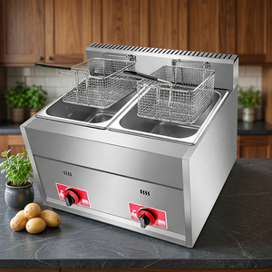 Freidora de Gas de Doble Tanque de 12L de Larga Duración para Pollo y Papas Fritas, Nuevo Equipo para Restaurantes con 1 Año de Garantía - Product Image 6