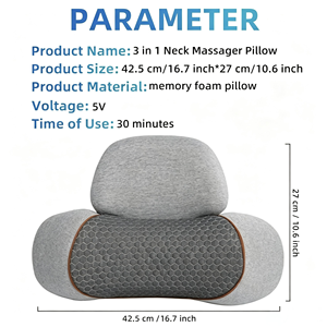 Cuscino Massaggiante per il <span class=keywords><strong>Collo</strong></span> 3-in-1 con Calore e Altezza Regolabile, Dispositivo di Trazione Cervicale in Memory Foam per Dolori e Rigidità <span class=keywords><strong>al</strong></span> <span class=keywords><strong>Collo</strong></span> - Product Image 5