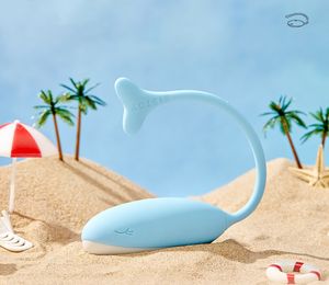 Vibrador de masaje femenino de ballena pequeña Control remoto inalámbrico Silicona + ABS Productos eróticos pequeños y convenientes para adultos - Product Image 3