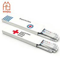 Crayons en bois HB personnalisés avec logo imprimé OEM, boîte d'emballage en papier personnalisée, cadeau promotionnel pour événements caritatifs d'entreprise