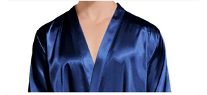 Batas de satén lisas y sexys de talla grande personalizadas, kimono largo, ropa de dormir, camisón, ropa de dormir para <span class=keywords><strong>hombre</strong></span>, albornoz para <span class=keywords><strong>hombre</strong></span> - Product Image 5