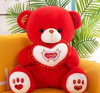 Valentijn Teddybeer Pluche-Custom Heart Love Design, Zacht Knuffeldier Cadeau Voor Vriendin