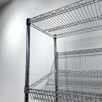 Support de rangement robuste en treillis métallique chromé à 5 niveaux, détachable, avec paniers pour le stockage alimentaire en cuisine, support non pliable