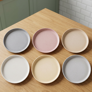 Juego de 6 Platos Minimalistas de Gres para Frutas, Efecto Piedra Mate, Diseño Berlín, Aptos para Lavavajillas y Microondas, Personalizables - Product Image 3