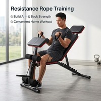 Banc de musculation multifonctionnel réglable pour la maison, banc d'entraînement complet pour le corps avec bandes de résistance, équipement d'entraînement de force