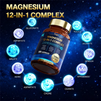 AIZHILIN Complejo de Vitaminas y Minerales 12 en 1, 700 mg de Magnesio (Glicinato, Citrato, Malato, Óxido, Taurato, Aspartato, Orotato) para Músculos