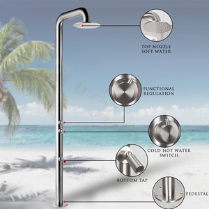 تصميم جديد للاستخدام في الهواء الطلق دش استحمام محمول 316 مقاوم للصدأ لحمامات السباحة - Product Image 3