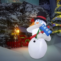 Bonhomme de neige de Noël gonflable multicolore multicolore de 7FT pour la décoration extérieure gonflable de Noël