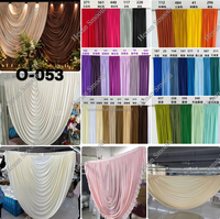 Rideau de fond de scène semi-circulaire en tissu ivoire de luxe, ondulé et fluide, pour salles de mariage