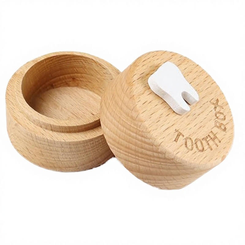 Customized Polished Round Wooden Baby Teeth