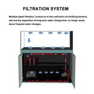 אקווריום מלבני מזכוכית ידידותי לסביבה עם משאבת מים, פילטר, תאורת לד ואביזרים 220V לסלון, אקווריום חכם לדגים - Product Image 5