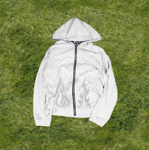 Sudadera con Capucha Unisex al por Mayor, de Felpa Francesa Gruesa de 410 g/m², de Poliéster/Algodón, Estampada, Vintage, Extra Grande, con Cremallera, Transpirable y Tejida - Product Image 1