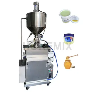 Hone Vertical Constant Temperature Filling Machine for Fill Vaseline Hair Wax SS Semi Automatic Hot Filler with Heating Hopper