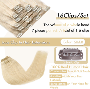 Extensions de cheveux à clipser K.SWIGS, 7 pièces, 16 clips, 100g, cheveux humains vierges Remy, 12-40 pouces, plusieurs couleurs, pour usage en salon. - Product Image 5