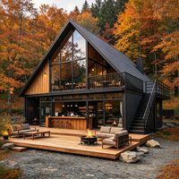 Maison conteneur préfabriquée postmoderne extensible sur mesure de 20 pieds et 40 pieds avec salle de bain, chambre, bureau et caractéristiques extérieures pour complexe hôtelier