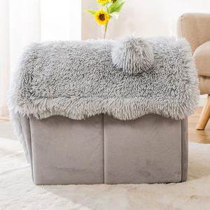 Grande cuccia ecologica per gatti completamente chiusa peluche in velluto di <span class=keywords><strong>neve</strong></span> con letto rimovibile per animali in PP inverno nido caldo - Product Image 3