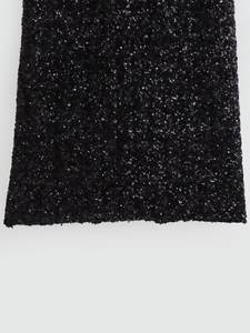 Neues Herbst e inverno Franzosisches Neujahrs Kleid Sexy Rucken Freies Kleid Mit Schulter Polstern Und - Product Image 3