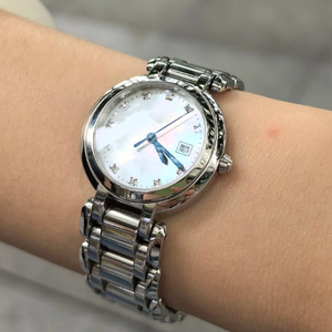 2025 montre en acier inoxydable argenté de haute qualité pour femmes 26.5mm cristal de saphir 3BAR résistant à l'eau <span class=keywords><strong>SWI</strong></span> SS L250 mouvement Quartz - Product Image 3