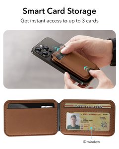Venta caliente magnética Pu cuero teléfono móvil caso tarjeta bolsillo para Iphone teléfono móvil titular de la tarjeta magnética - Product Image 4