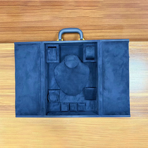 Estuche de Exhibición de Joyería Rectangular Azul de Lujo con Logotipo Personalizado, Cierre Magnético y Diseño con Bisagras para Colgantes, Anillos, Bodas y Compromisos - Product Image 6