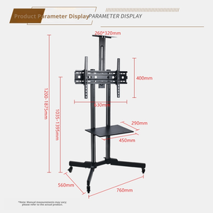 Carrello Mobile JIANGHAO <span class=keywords><strong>Nb</strong></span> Ava1500 con Rotazione a 360 Gradi, Capacità 200 lbs, Supporto TV in Acciaio Laminato a Freddo Certificato ULGS per TV 55-70 Pollici - Product Image 3