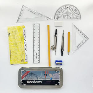 Ensemble de géométrie <span class=keywords><strong>math</strong></span>ématique de haute qualité 13 pièces règles d'étudiant d'école de vente chaude et matériel en métal de boussole - Product Image 1