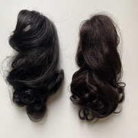 Extensions de cheveux humains de vague de corps de queue de cheval longue et droite pour femmes avec des griffes de pince de queue de cheval-variété de styles