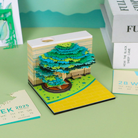 Bloc-notes 3D en forme d'arbre, calendrier, bloc-notes, papier artistique, artisanat, bloc-notes 3D, décoration de bureau, ensemble de papeterie, cadeau original, article d'anniversaire