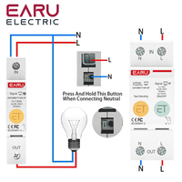 Compteur d'énergie intelligent 1P 2P TUYA APP Zigbee WIFI kWh avec disjoncteur, relais temporisé et protection contre les fuites de tension EAYCBM-T