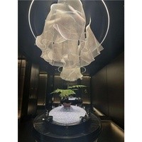 Plafonnier en acrylique en forme de fleur, lampe décorative artistique personnalisée pour hall d'hôtel, bureau de vente immobilière, villa, salle d'exposition