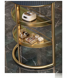 <span class=keywords><strong>Table</strong></span> de manucure ovale 120 cm en verre trempé avec cadre doré, double tiroir de rangement, poste de travail de <span class=keywords><strong>salon</strong></span> avec tabouret et chaise - Product Image 3