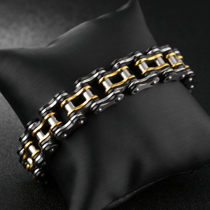 Nuevo diseñador Biker pulsera de acero inoxidable Heavy Metal bicicleta Biker motocicleta enlace cadena pulseras para hombres adolescentes niños - Product Image 4